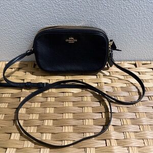 Coach Black Pebble Leather Crossbody Bag